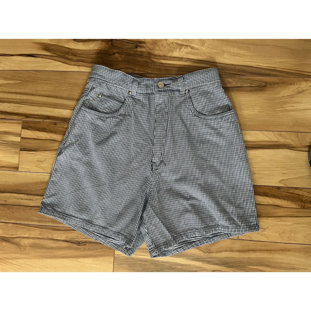 Newport News Casual Size 10 Women's Blue Gingham 100% Cotton Shorts 5" Inseam